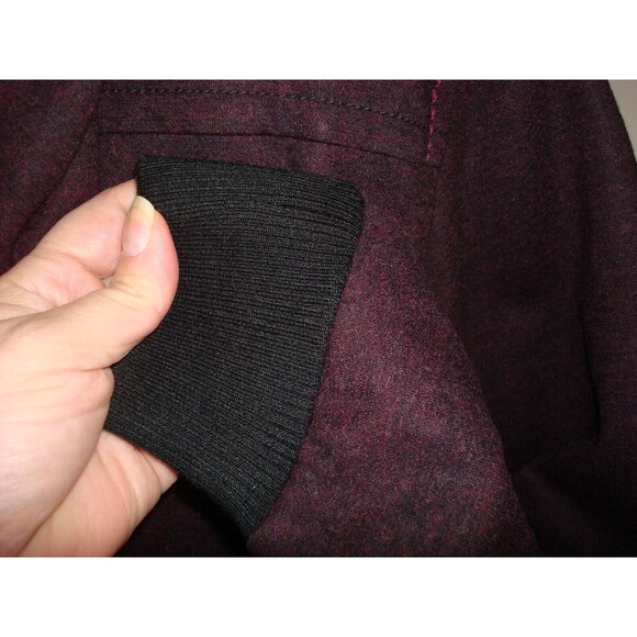 New NWT $248 XL Mens Zip Hoodie Jacket Leather Logo Patch Dark Red True Religion - Picture 7 of 8